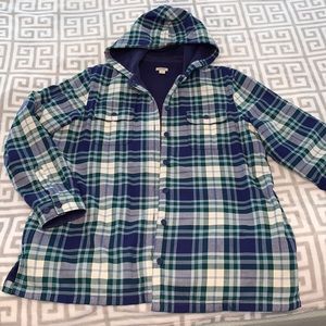 L.L.Bean Women's Fleece-Lined Flannel Hoodie